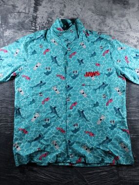 Universal Studios Jaws Movie 50th Anniversary Button up Shirt